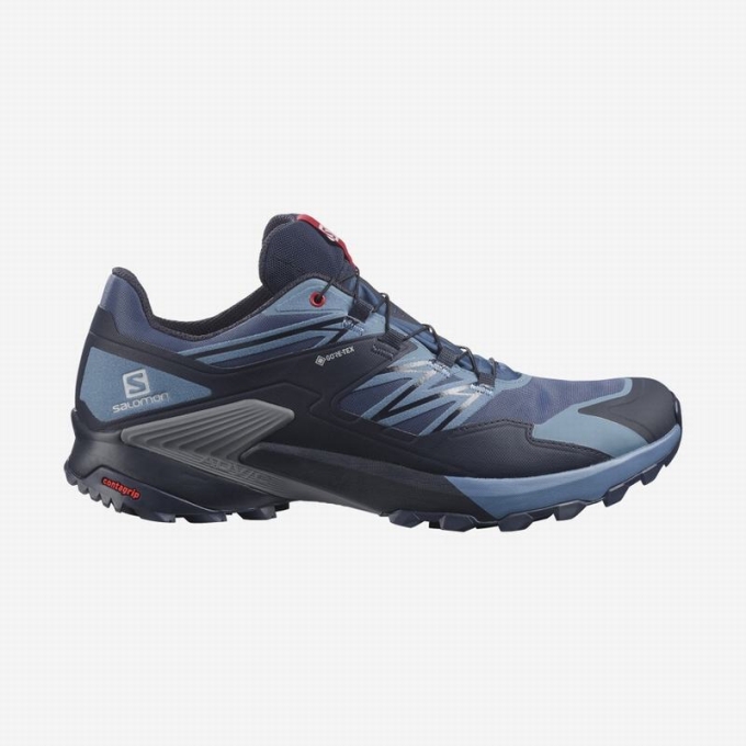 Tenis Para Trail Running Salomon WINGS SKY GORE-TEX Hombre Azul Marino Rojos | MX-483GHDE