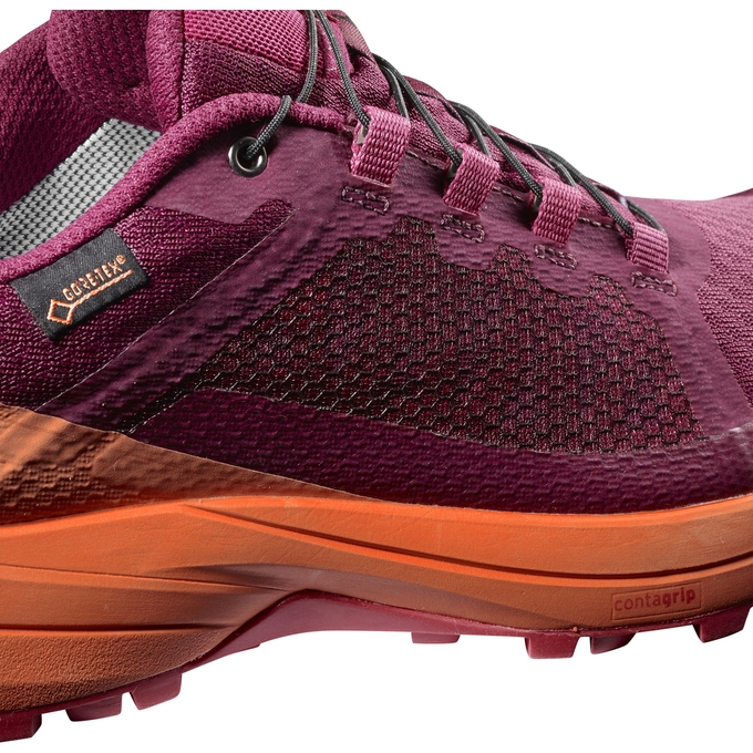 Tenis Para Trail Running Salomon XA ELEVATE GTX W Mujer Rojos Oscuro Naranjas | MX-654RPAI