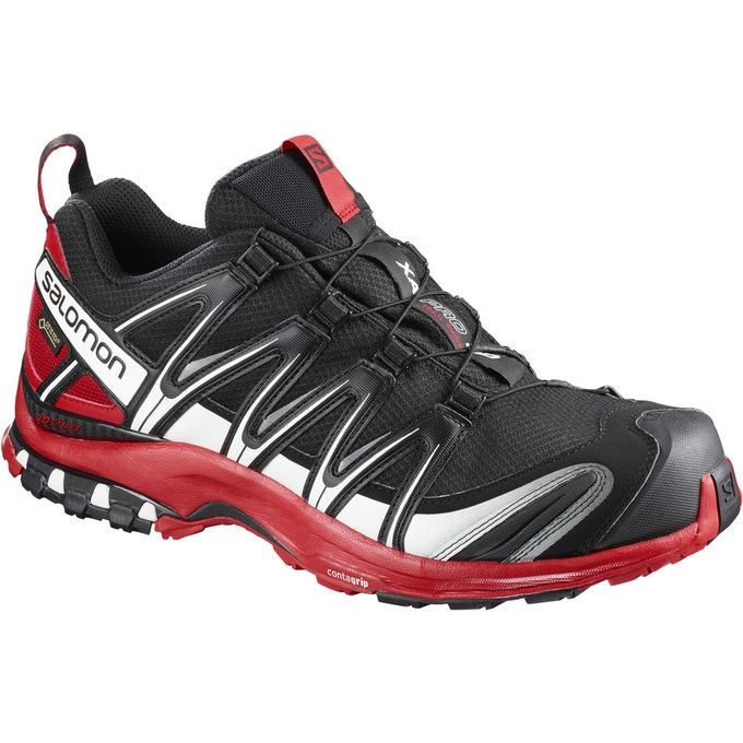 Tenis Para Trail Running Salomon XA PRO 3D GTX Hombre Negros Rojos | MX-017ZKMP