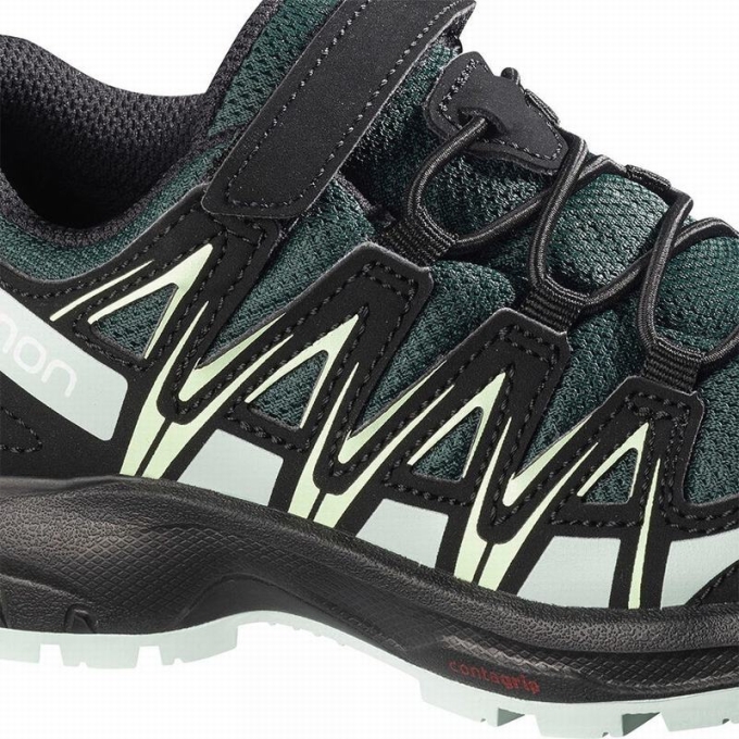 Tenis Para Trail Running Salomon XA PRO 3D CSWP K Niños Verdes Negros | MX-482NYOW