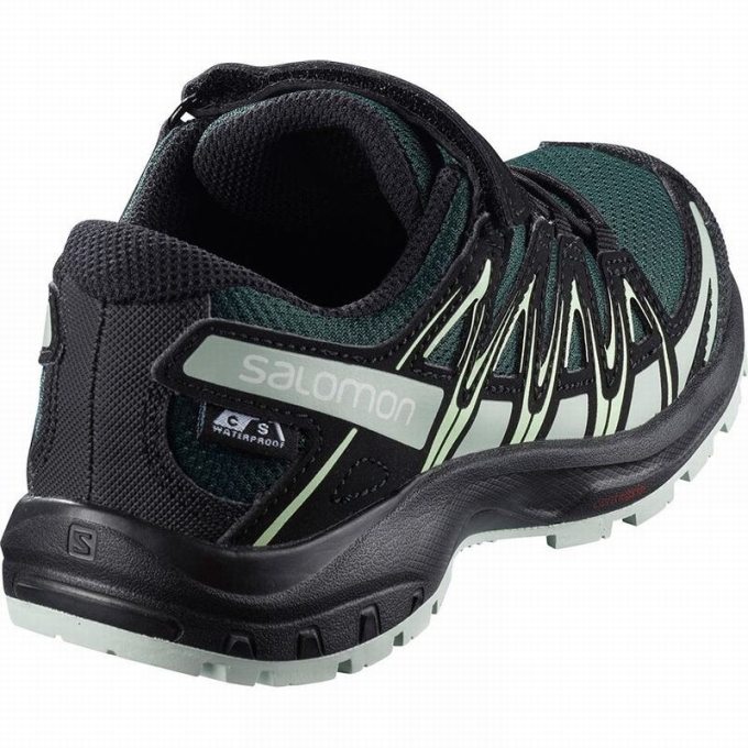 Tenis Para Trail Running Salomon XA PRO 3D CSWP K Niños Verdes Negros | MX-482NYOW