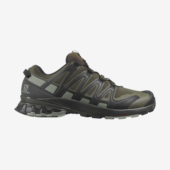 Tenis Para Trail Running Salomon XA PRO 3D V8 WIDE Hombre Verdes | MX-712BSZC