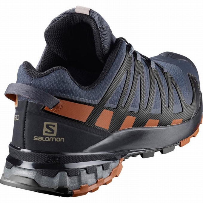 Tenis Para Trail Running Salomon XA PRO 3D V8 GORE-TEX WIDE Hombre Azules Oscuro Negros | MX-970SEML