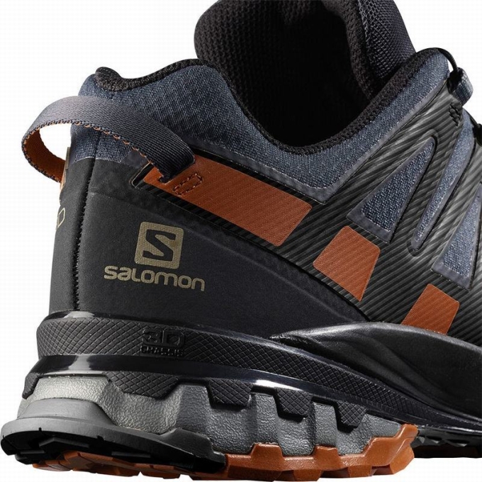 Tenis Para Trail Running Salomon XA PRO 3D V8 GORE-TEX WIDE Hombre Azules Oscuro Negros | MX-970SEML