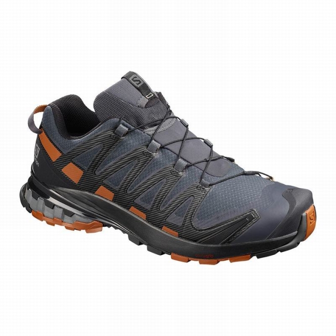 Tenis Para Trail Running Salomon XA PRO 3D V8 GORE-TEX WIDE Hombre Azules Oscuro Negros | MX-970SEML