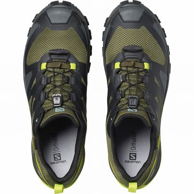 Tenis Para Trail Running Salomon XA ROGG GTX Hombre Verde Oliva Amarillos Claro | MX-485QKNI