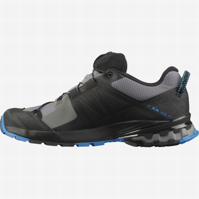 Tenis Para Trail Running Salomon XA WILD Hombre Negros Azules | MX-857SEKV