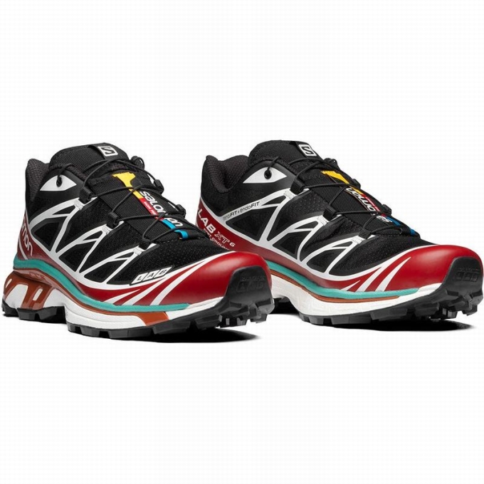 Tenis Para Trail Running Salomon XT-6 Hombre Negros Rojos | MX-395GQOR