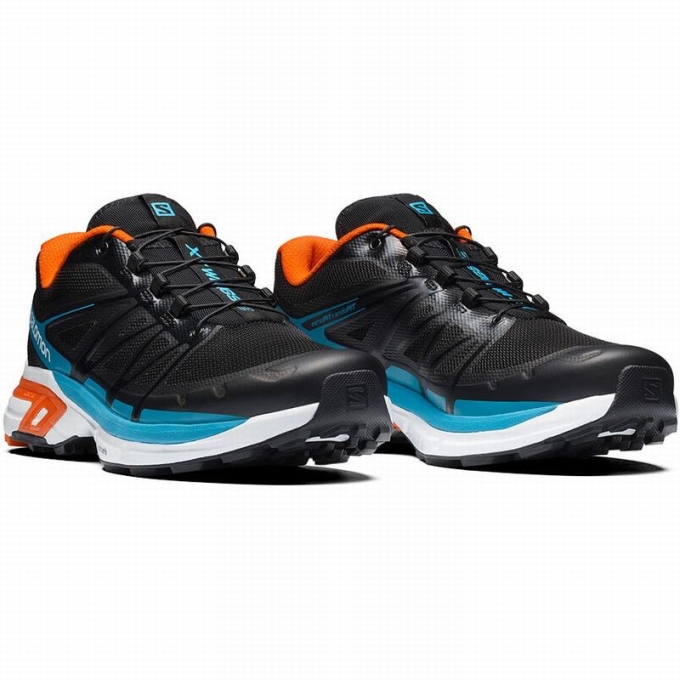 Tenis Para Trail Running Salomon XT-WINGS 2 Hombre Negros Azules | MX-860VBTM