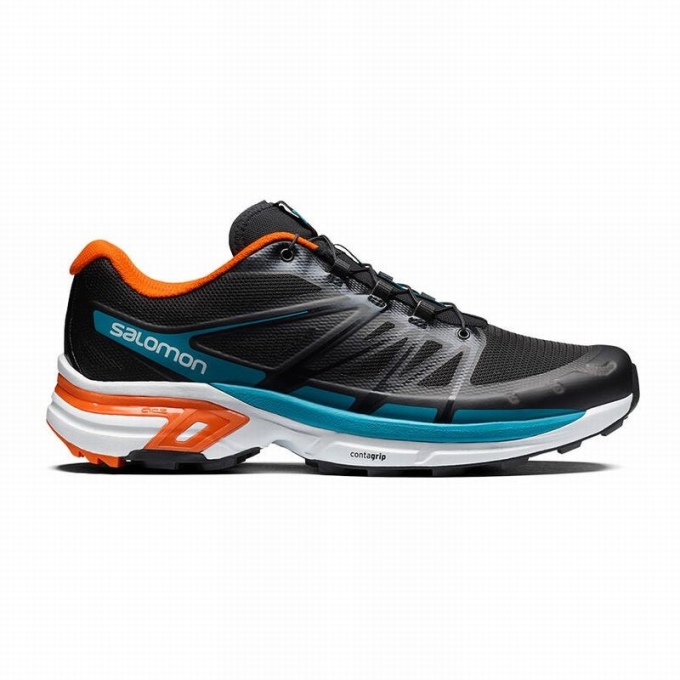 Tenis Para Trail Running Salomon XT-WINGS 2 Hombre Negros Azules | MX-860VBTM