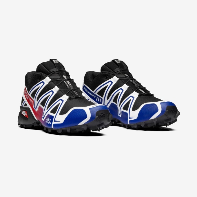 Tenis Salomon SPEEDCROSS 3 Hombre Negros Azules | MX-842VFHE