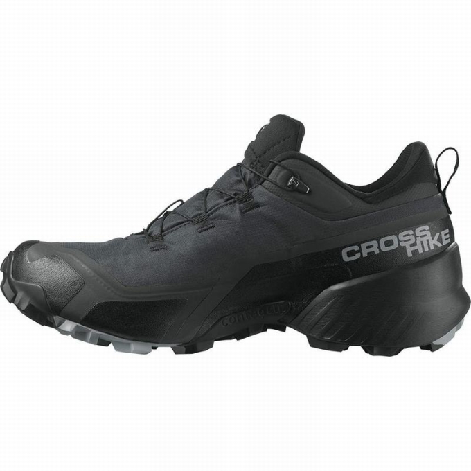 Tenis Senderismo Salomon CROSS HIKE GORE-TEX Hombre Grises Oscuro Negros | MX-028ELKJ