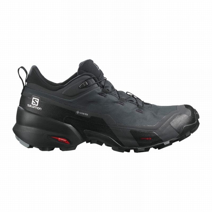 Tenis Senderismo Salomon CROSS HIKE GORE-TEX Hombre Grises Oscuro Negros | MX-028ELKJ