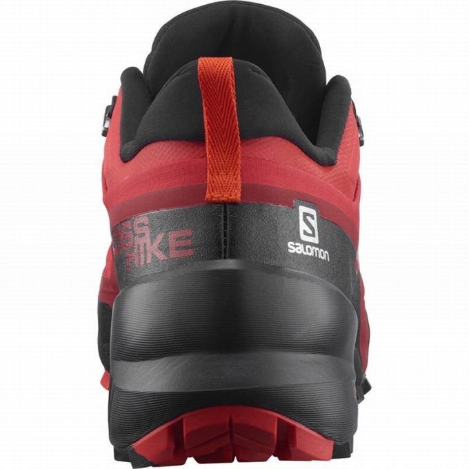 Tenis Senderismo Salomon CROSS HIKE GORE-TEX Hombre Negros Rojos Naranjas | MX-273ISNV