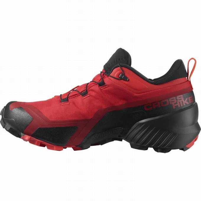 Tenis Senderismo Salomon CROSS HIKE GORE-TEX Hombre Negros Rojos Naranjas | MX-273ISNV