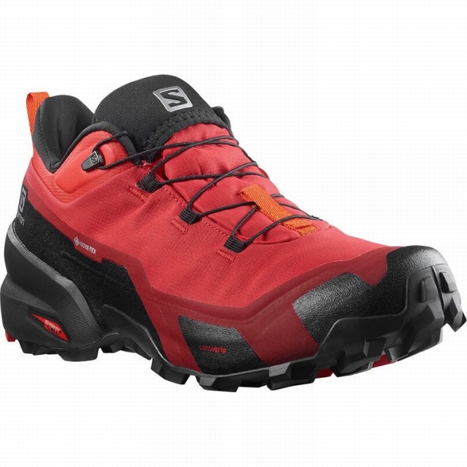 Tenis Senderismo Salomon CROSS HIKE GORE-TEX Hombre Negros Rojos Naranjas | MX-273ISNV