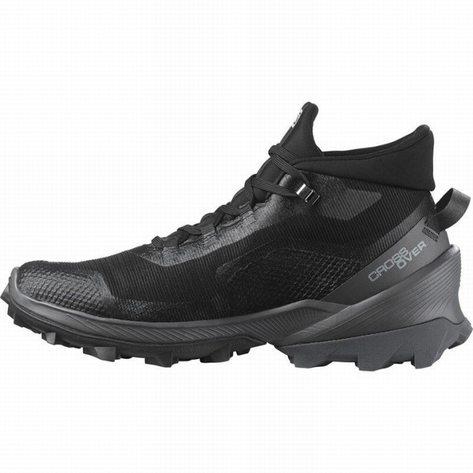 Tenis Senderismo Salomon CROSS OVER CHUKKA GORE-TEX Mujer Negros | MX-391JFSP