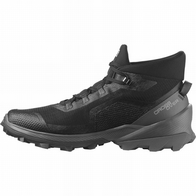 Tenis Senderismo Salomon CROSS OVER CHUKKA GORE-TEX Hombre Negros | MX-689JPXY