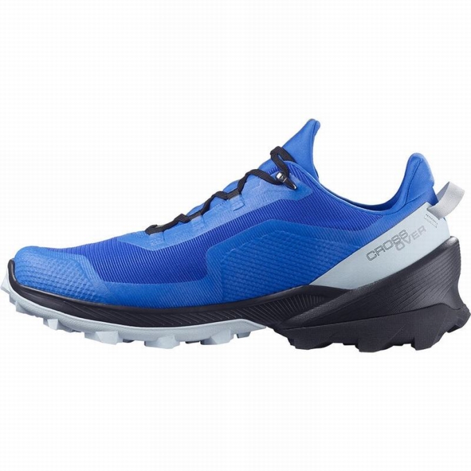 Tenis Senderismo Salomon CROSS OVER GORE-TEX Hombre Azules Negros | MX-514ZNKV