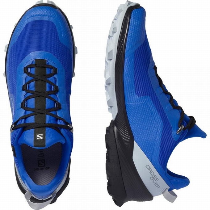 Tenis Senderismo Salomon CROSS OVER GORE-TEX Hombre Azules Negros | MX-514ZNKV