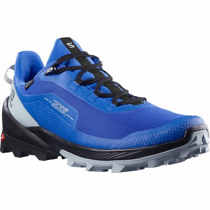 Tenis Senderismo Salomon CROSS OVER GORE-TEX Hombre Azules Negros | MX-514ZNKV