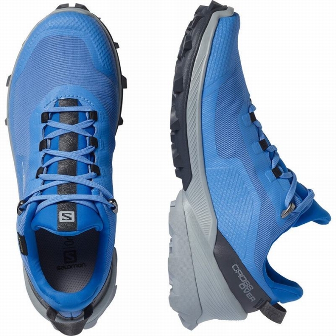 Tenis Senderismo Salomon CROSS OVER GORE-TEX Mujer Azules | MX-761IVTR