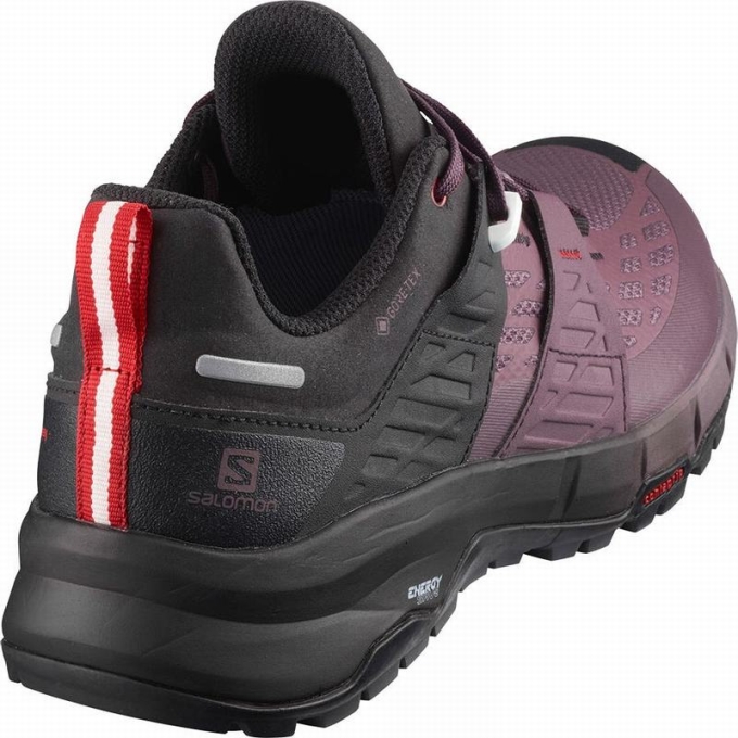 Tenis Senderismo Salomon ODYSSEY GTX W Mujer Negros Rojos | MX-728QNFS