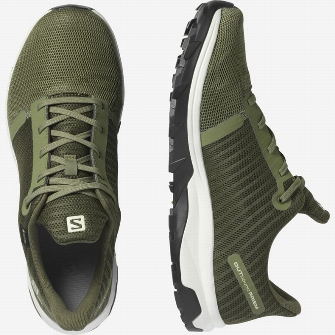 Tenis Senderismo Salomon OUTBOUND PRISM GORE-TEX Hombre Verdes Oscuro Verde Oliva | MX-580RFDY