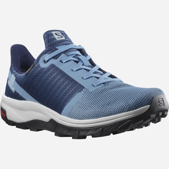 Tenis Senderismo Salomon OUTBOUND PRISM GORE-TEX Mujer Azules | MX-945TGZL