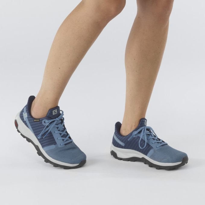 Tenis Senderismo Salomon OUTBOUND PRISM GORE-TEX Mujer Azules | MX-945TGZL