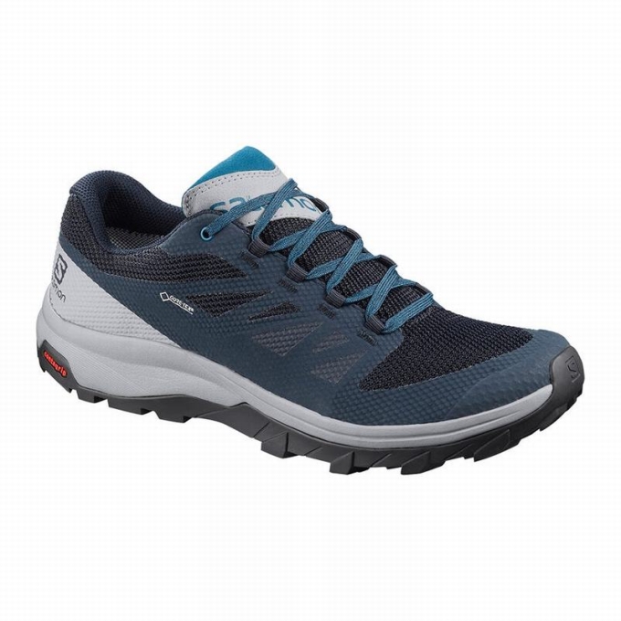 Tenis Senderismo Salomon OUTLINE GORE-TEX Hombre Azul Marino Azules | MX-760NLPJ