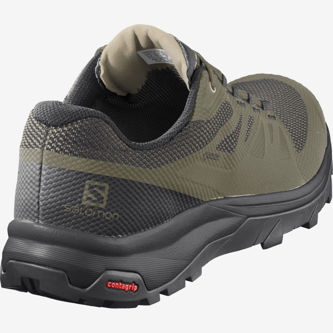 Tenis Senderismo Salomon OUTLINE GORE-TEX Hombre Verde Oliva Verdes | MX-802VNRD