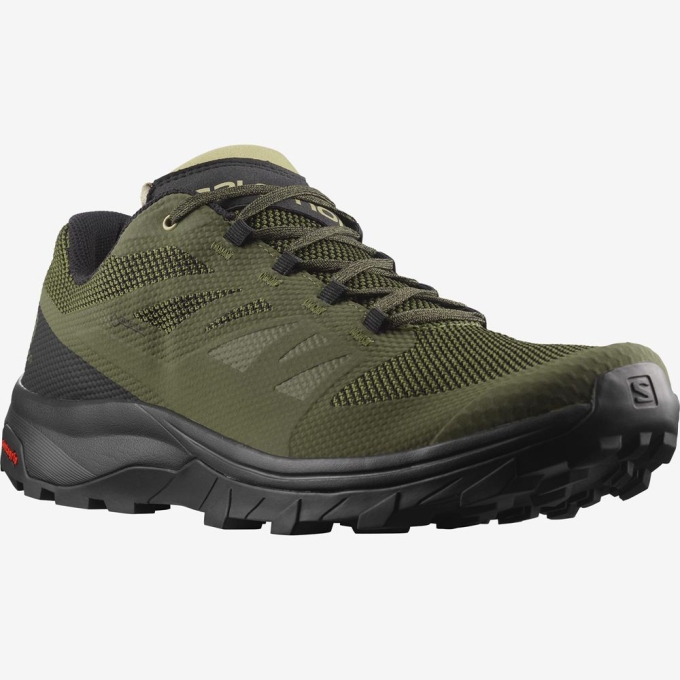 Tenis Senderismo Salomon OUTLINE GORE-TEX Hombre Verde Oliva Verdes | MX-802VNRD