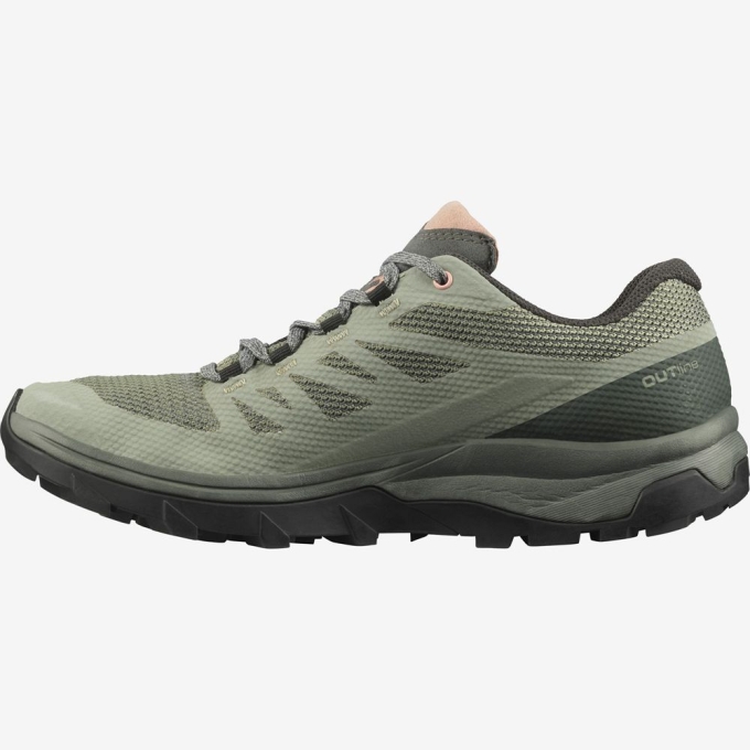 Tenis Senderismo Salomon OUTLINE GORE-TEX Mujer Verde Oliva | MX-946KOEQ