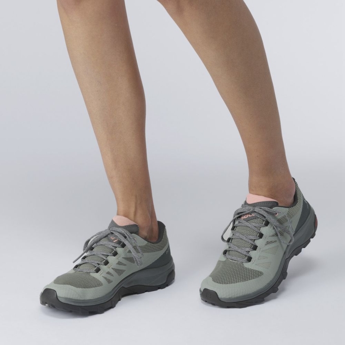 Tenis Senderismo Salomon OUTLINE GORE-TEX Mujer Verde Oliva | MX-946KOEQ