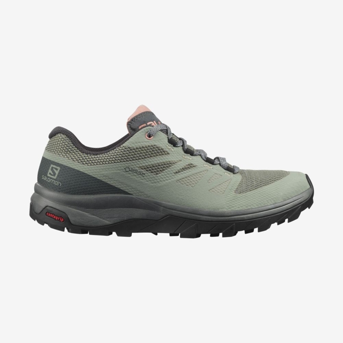 Tenis Senderismo Salomon OUTLINE GORE-TEX Mujer Verde Oliva | MX-946KOEQ