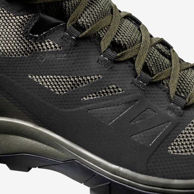 Tenis Senderismo Salomon OUTLINE MID GTX Hombre Negros | MX-308XRQT