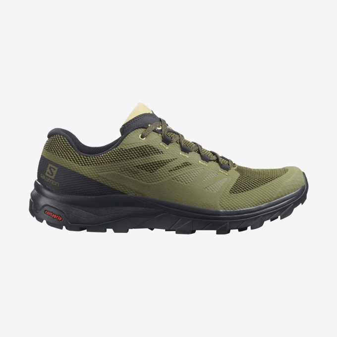 Tenis Senderismo Salomon OUTLINE WIDE GORE-TEX Hombre Verde Oliva Verdes | MX-742BMEW