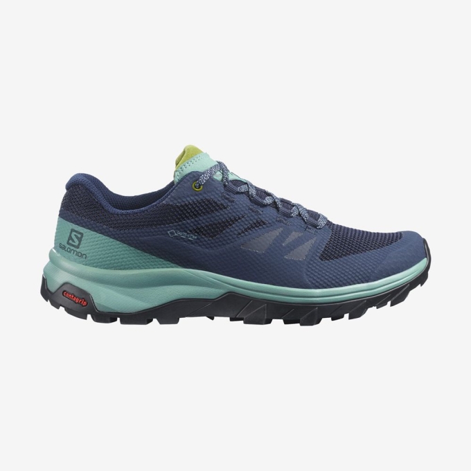 Tenis Senderismo Salomon OUTLINE WIDE GORE-TEX Mujer Azul Marino | MX-917PUYD