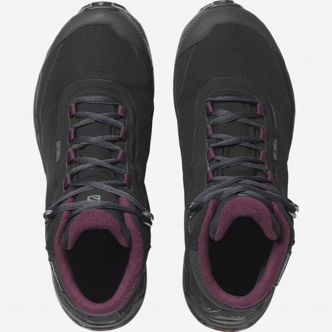 Tenis Senderismo Salomon SHELTER SPIKES CLIMASALOMON WATERPROOF Mujer Negros | MX-812XZKN