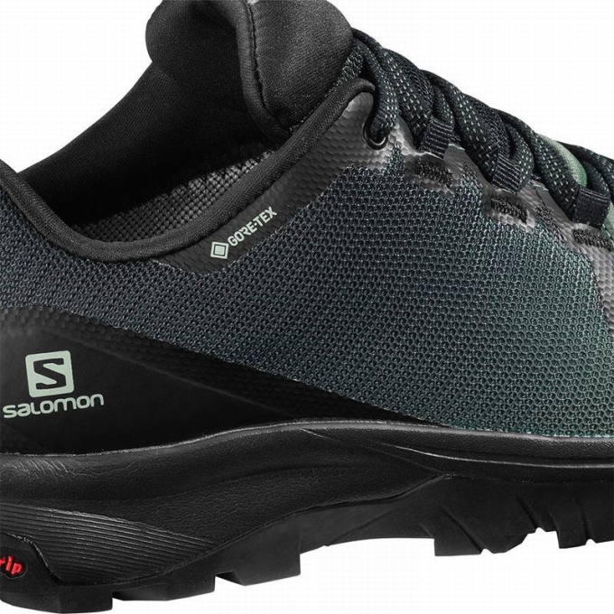 Tenis Senderismo Salomon VAYA GORE-TEX Mujer Negros Verdes | MX-872ISXJ