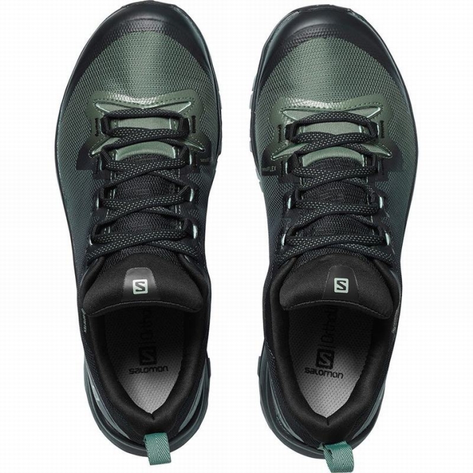 Tenis Senderismo Salomon VAYA GORE-TEX Mujer Negros Verdes | MX-872ISXJ