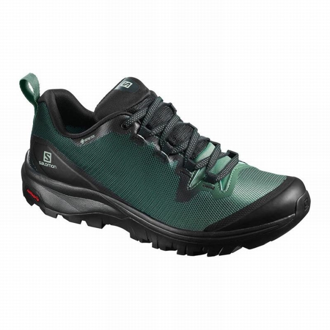 Tenis Senderismo Salomon VAYA GORE-TEX Mujer Negros Verdes | MX-872ISXJ