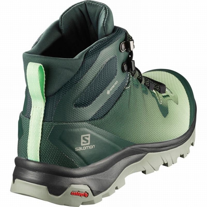 Tenis Senderismo Salomon VAYA MID GORE-TEX Mujer Verdes Grises | MX-492TRFK