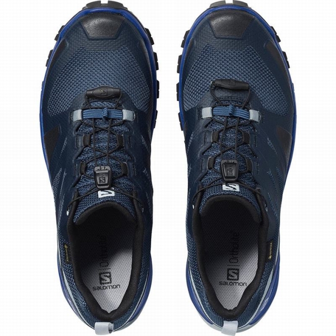 Tenis Senderismo Salomon XA ROGG GTX Hombre Azul Marino Negros | MX-867FJUG