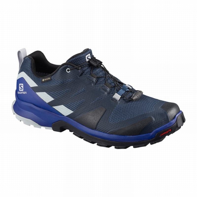 Tenis Senderismo Salomon XA ROGG GTX Hombre Azul Marino Negros | MX-867FJUG