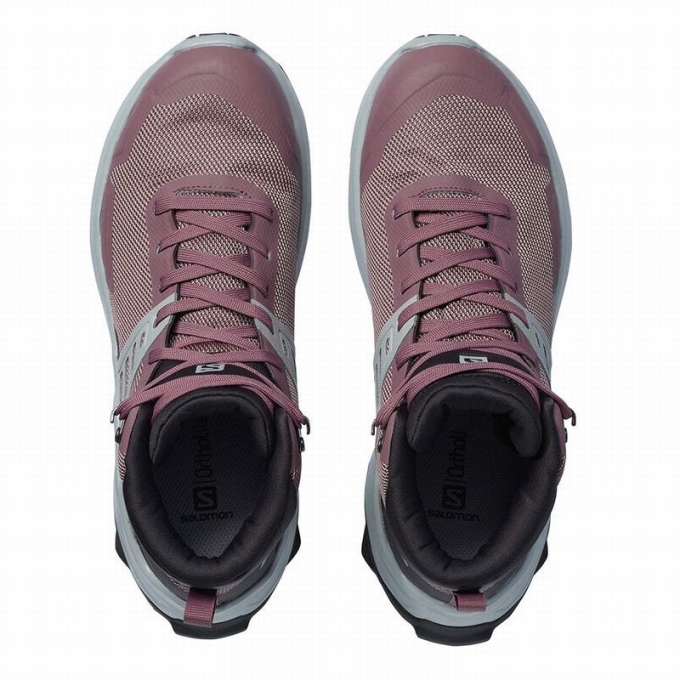 Tenis Senderismo Salomon X RAISE MID GORE-TEX Mujer Vino | MX-740EYUO