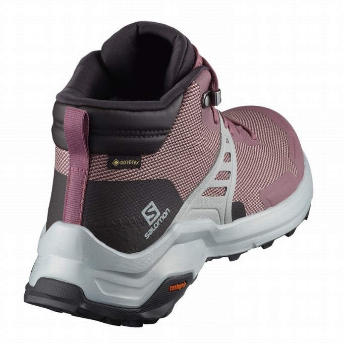 Tenis Senderismo Salomon X RAISE MID GORE-TEX Mujer Vino | MX-740EYUO