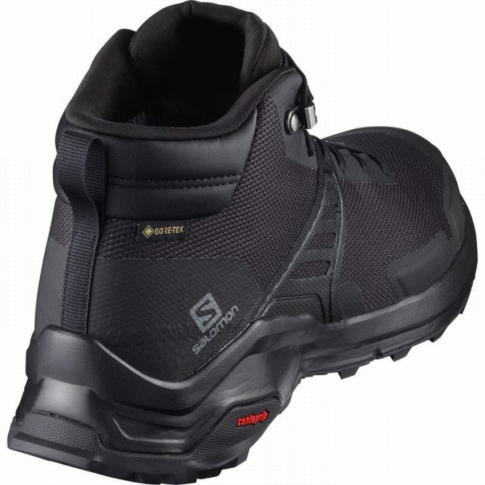 Tenis Senderismo Salomon X RAISE MID GORE-TEX Hombre Negros | MX-875FHBC