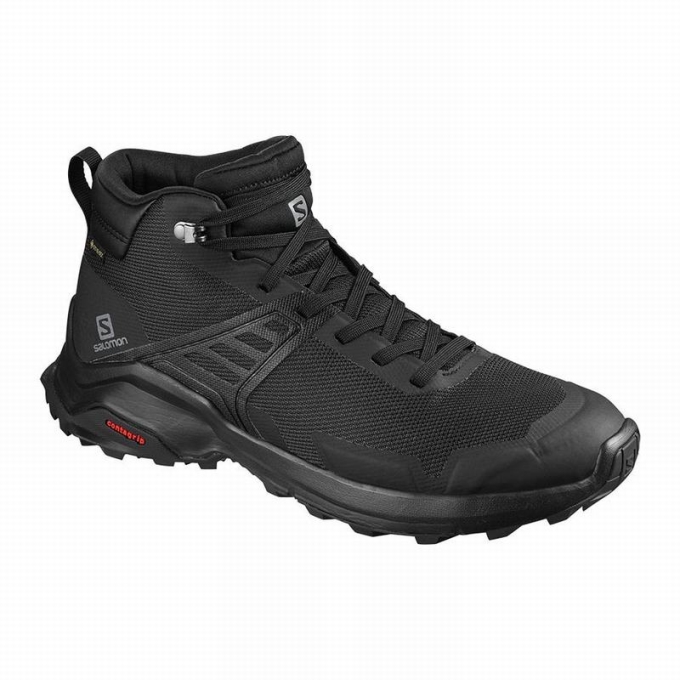 Tenis Senderismo Salomon X RAISE MID GORE-TEX Hombre Negros | MX-875FHBC